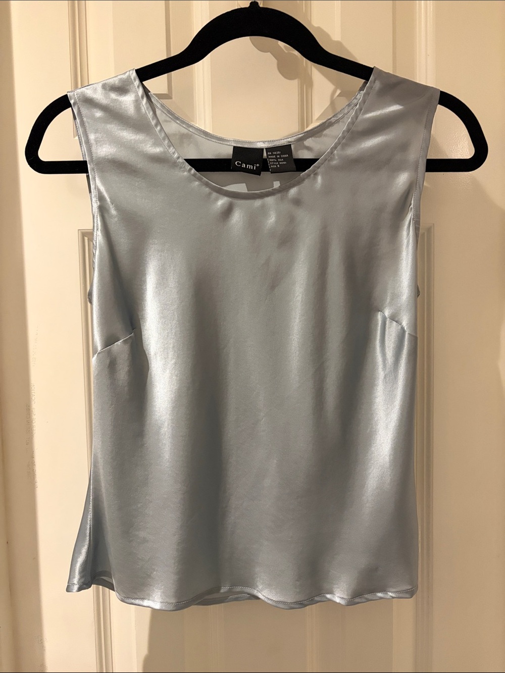 Ami Light Silver Satin Camisole with Shawl